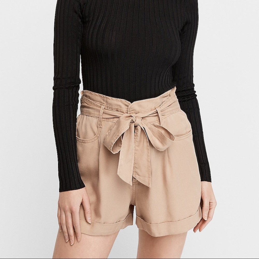 Express High Waisted Sash Tie Shorts
